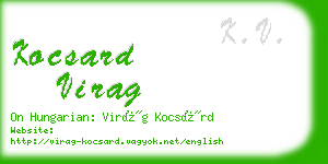 kocsard virag business card
